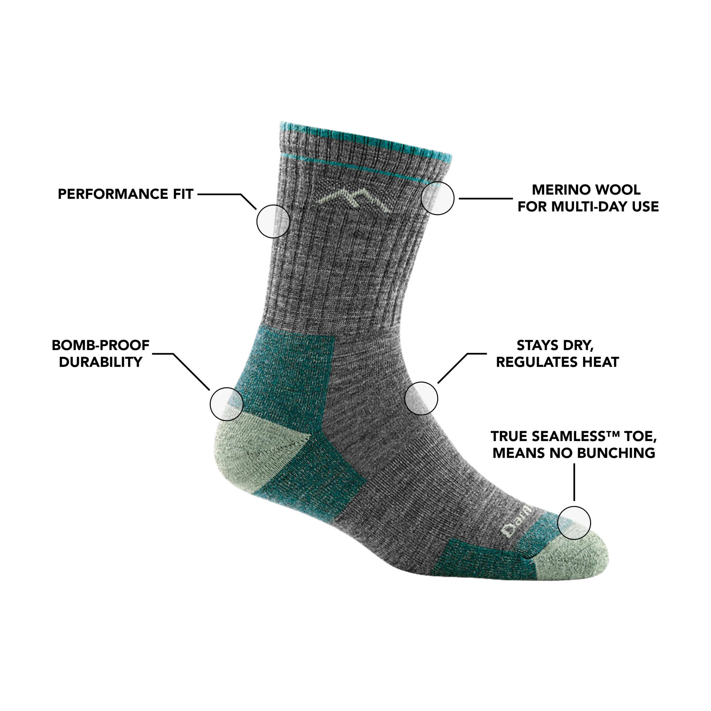 Women's Hiker Micro Crew Midweight Hiking Socks - Image 19